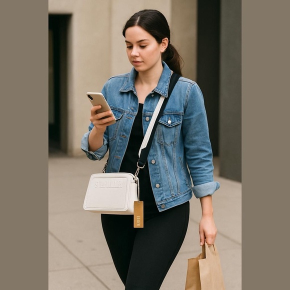 Steve Madden Bevie Cross Body Bag/Clutch w/ Air Pod Case Pouch Pumice - Picture 2 of 12